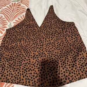 Old Navy Brown and Black Leopard Print Tank Top